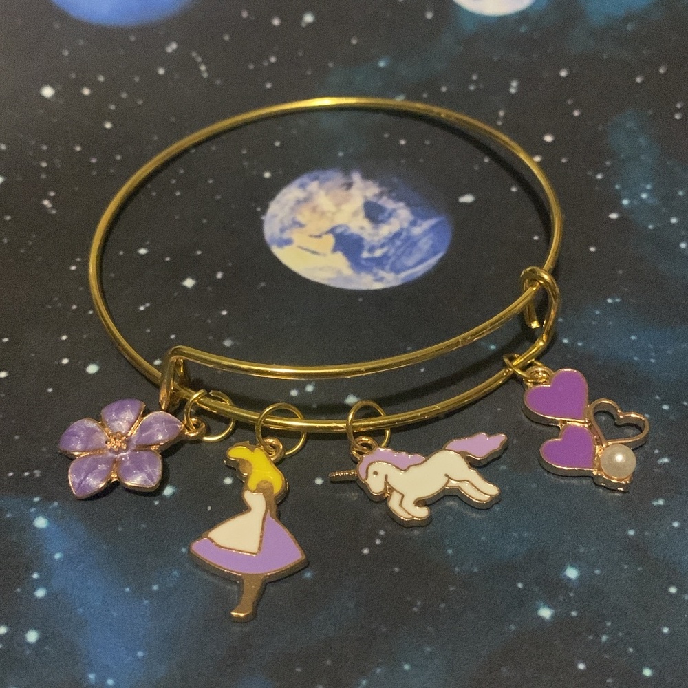 Handmade Alice in wonderland inspired charm bracelet